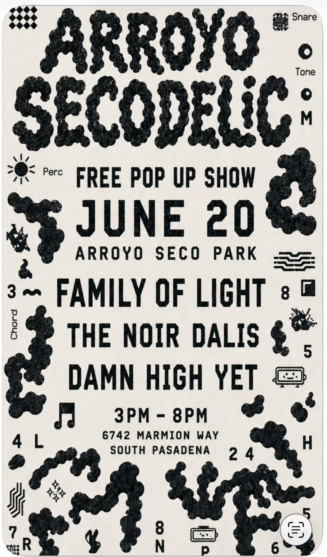 Arroyo Secodelic Free POP UP Show flyer